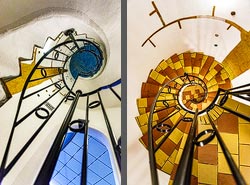 Stiegenhaus/Treppenhaus in der Hundertwasser-Therme Bad Blumau, Österreich