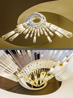 Stiegenhaus/Treppenhaus im Mövenpick Hotel in Basel, Schweiz