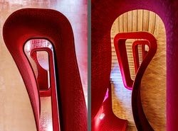 Stiegenhaus/Treppenhaus im Stadtcasino in Basel, Schweiz