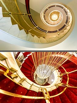 Stiegenhaus/Treppenhaus im InterContinental Hotel in Bukarest, Rumänien