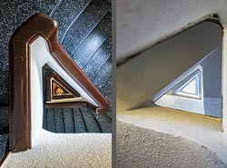 Stiegenhaus/Treppenhaus in einem Wohnhaus in Bukarest, Rumänien