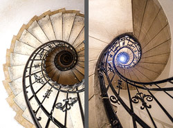 Stiegenhaus/Treppenhaus in der St.-Stephans-Basilika in Budapest, Ungarn