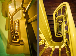 Stiegenhaus/Treppenhaus im Museum Escher in Het Paleis in Den Haag, Niederlande