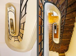 Stiegenhaus/Treppenhaus im Palais des Ducs et des États de Bourgogne in Dijon, Frankreich