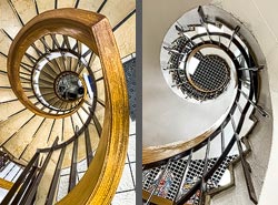 Stiegenhaus/Treppenhaus in der Buchhandlung Gibert Joseph in Dijon, Frankreich