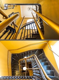 Stiegenhaus/Treppenhaus im Church Café in Dublin, Irland