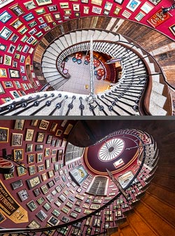 Stiegenhaus/Treppenhaus im Pub Merchant's Arch in Dublin, Irland