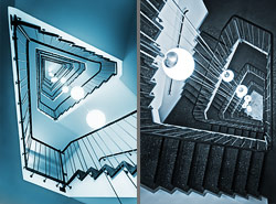 Stiegenhaus/Treppenhaus im Kempe Komfort Hotel in D&uuml;sseldorf, Deutschland