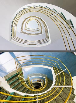 Stiegenhaus/Treppenhaus im Jugendhaus in Düsseldorf, Deutschland