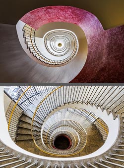 Stiegenhaus/Treppenhaus in einem Bürogebäude in Düsseldorf, Deutschland