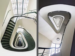 Stiegenhaus/Treppenhaus im Stolco-Haus in Düsseldorf, Deutschland