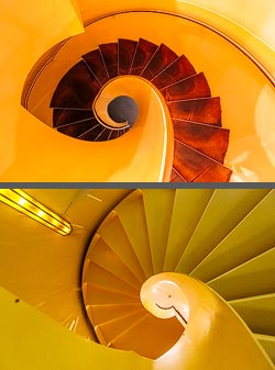 Stiegenhaus/Treppenhaus im Cafe Extrablatt in Düsseldorf, Deutschland