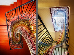 Stiegenhaus/Treppenhaus in den Dovecot Studios in Edinburgh, Schottland