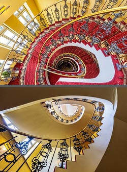 Stiegenhaus/Treppenhaus im Hotel Wolne Miasto in Danzig, Polen