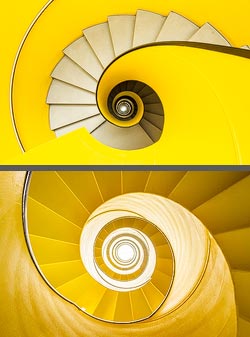 Stiegenhaus/Treppenhaus im Parkhaus Etoile in Genf, Schweiz