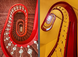 Stiegenhaus/Treppenhaus im Novum Hotel Alster St. Georg in Hamburg, Deutschland