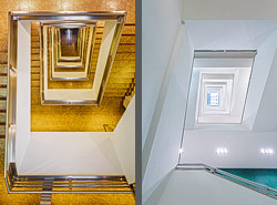 Stiegenhaus/Treppenhaus im Rappolt-Kontorhaus in Hamburg, Deutschland