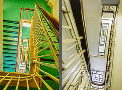 Stiegenhaus/Treppenhaus im Kontorhaus Versmannhaus in Hamburg, Deutschland