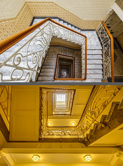 Stiegenhaus/Treppenhaus im Kontorhaus Asiahaus in Hamburg, Deutschland