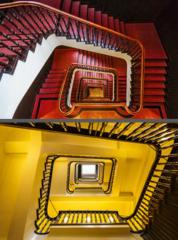 Stiegenhaus/Treppenhaus im Kontorhaus Slomanhaus in Hamburg, Deutschland