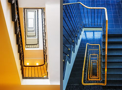 Stiegenhaus/Treppenhaus im Kontorhaus Boltenhof in Hamburg, Deutschland