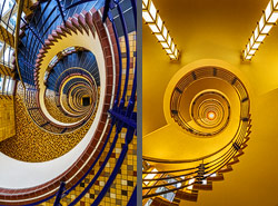 Stiegenhaus/Treppenhaus in Brahms Kontorhaus in Hamburg, Deutschland