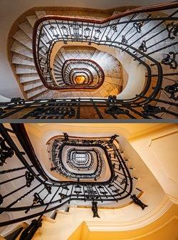 Stiegenhaus/Treppenhaus im St&ouml;rtebecker-Kontorhaus in Hamburg, Deutschland