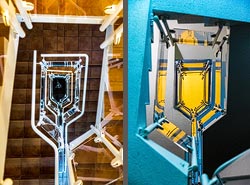 Stiegenhaus/Treppenhaus im Hotel Zur Mühle in Hoyerswerda, Deutschland