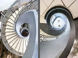 Stiegenhaus/Treppenhaus am Flughafen Klagenfurt, &Ouml;sterreich