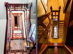 Stiegenhaus/Treppenhaus in der Kirche Vor Frelsers Kirke in Kopenhagen, D&auml;nemark