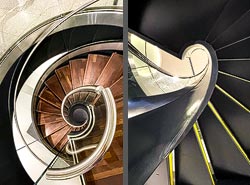 Stiegenhaus/Treppenhaus am Flughafen Kastrup in Kopenhagen, D&auml;nemark