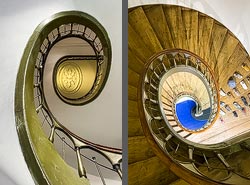 Stiegenhaus/Treppenhaus im Schuhgeschäft Leodium Concept in Lüttich, Belgien