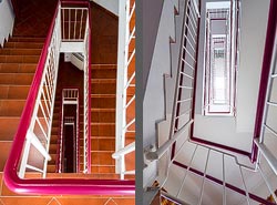 Stiegenhaus/Treppenhaus im Hotel Vier Jahreszeiten in Lutzmannsburg, Österreich