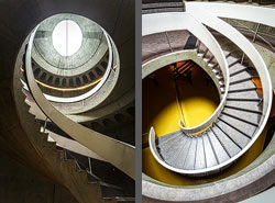 Stiegenhaus/Treppenhaus im LUGDUNUM - Musée & Théâtres romains in Lyon, Frankreich