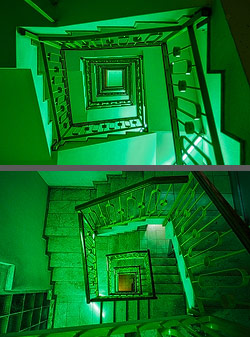 Stiegenhaus/Treppenhaus im Hotel Raffaello in Milan, Italien