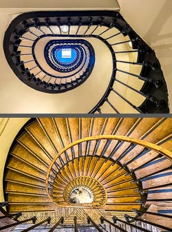 Stiegenhaus/Treppenhaus in einem Hotel in Metz, Frankreich