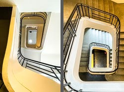 Stiegenhaus/Treppenhaus im Museum Musée de La Cour d'Or in Metz, Frankreich