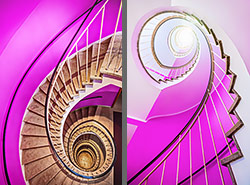 Stiegenhaus/Treppenhaus im Café Glockenspiel in München, Deutschland