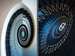 Stiegenhaus/Treppenhaus in der Neuen Maxburg in München, Deutschland