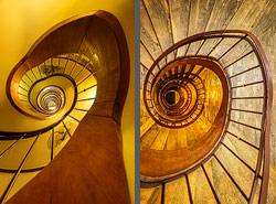 Stiegenhaus/Treppenhaus im Hotel Lux in München, Deutschland