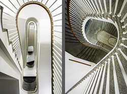 Stiegenhaus/Treppenhaus in der Ludwig-Maximilians-Universit&auml;t in München, Deutschland