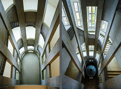 Stiegenhaus/Treppenhaus im Deutschen Museum in München, Deutschland