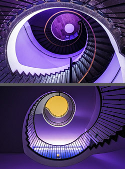 Stiegenhaus/Treppenhaus im Deutschen Museum in München, Deutschland