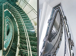 Stiegenhaus/Treppenhaus im IHK in München, Deutschland