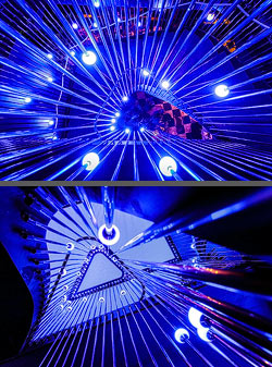 Stiegenhaus/Treppenhaus im 25hours Hotel The Royal Bavarian  in München, Deutschland