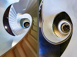 Stiegenhaus/Treppenhaus im Geschäft Wormland in München, Deutschland