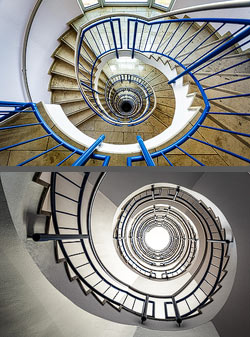 Stiegenhaus/Treppenhaus im Hotel Europa in München, Deutschland