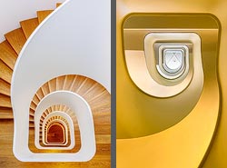 Stiegenhaus/Treppenhaus im Hotel Augustin in München, Deutschland