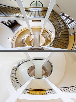 Stiegenhaus/Treppenhaus in der Alten Börse in München, Deutschland