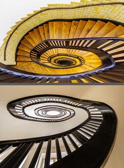 Stiegenhaus/Treppenhaus in einem Bürogebäude in München, Deutschland